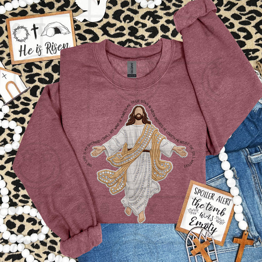 THE LORD IS MY SHEPHERD - FAUX EMBROIDERY - DTF TRANSFER
